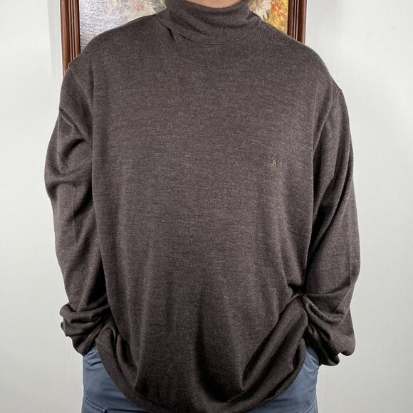 Polo Ralph Lauren Merino Wool Sweater Men's 4XB Turtleneck Brown Casual NWT